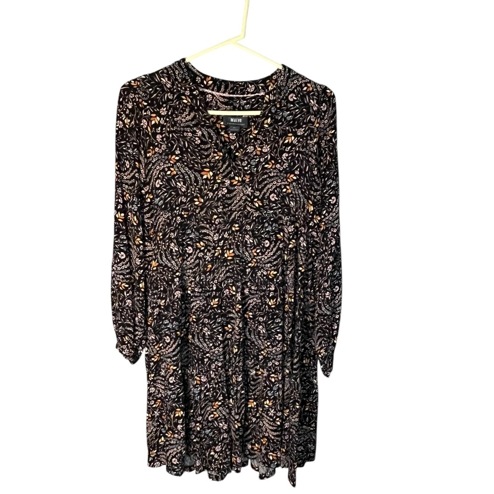 Maeve by Anthropologie Women's V‎ Neck Floral Dress OVERSIZED S Above Knee